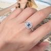 High Sense Light Luxury S925 Sterling Silver Plated 18K Gold Natural Colored Treasure Ring Index Finger Ring Niche Jewelry Women