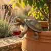 Whimsical Balcony Decorations Wine Drinking Turtle Figurine, Planter Hanger Statue, Plant Waterproof Outdoor Ornaments Pot Resin Ornament for