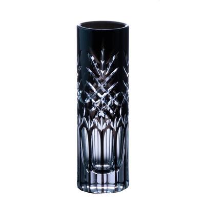 Glassworks Deone Single Flower Vase, 17.5cm, Black, Stylish and Cool, Gift Boxed, GW6073-524BK