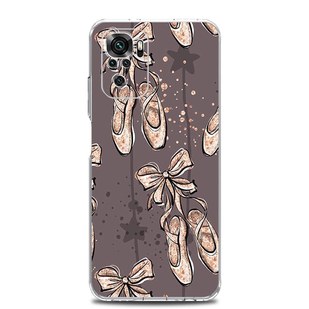 Simple Swan Dance Ballet Clear Phone Case For Xiaomi Redmi Note 12 5G 9S 9 8 10 11 Pro+ 9T 8T 10C 9C 9A 7 Pro Soft Back Cover
