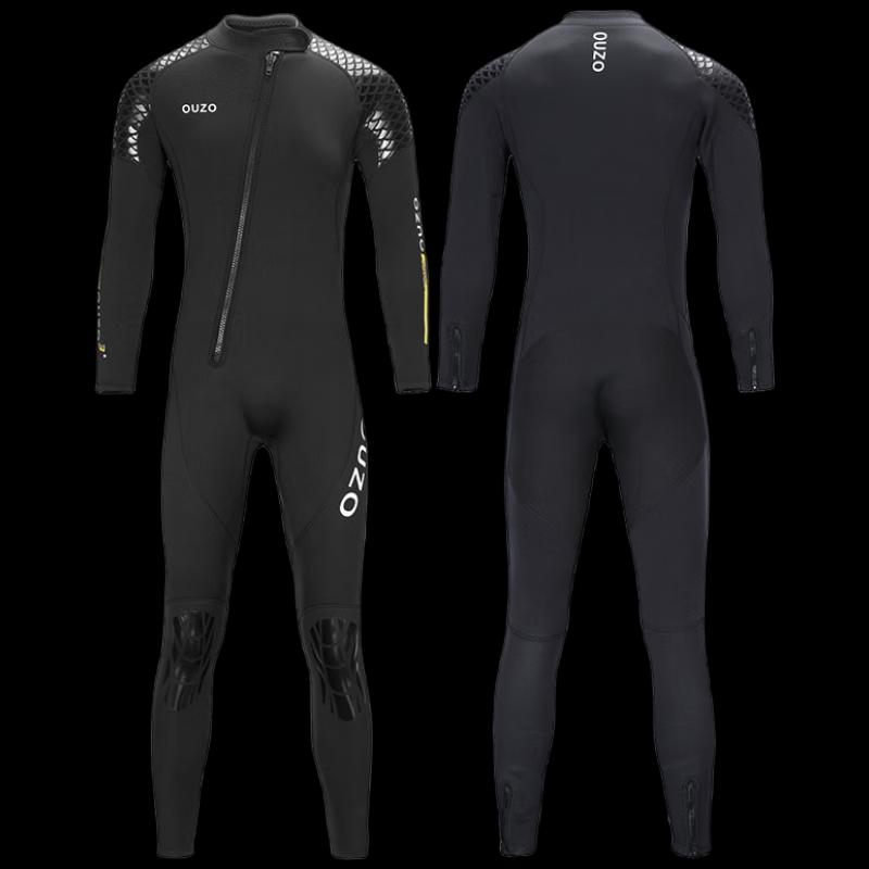 WEZHO 3mm Men's Long Sleeve One-Piece Thermal Wetsuit