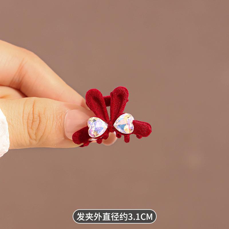 Floare Trandafir Roșu Clamă Mică de Păr Floare Trandafir cu Stras Clip Prindere Accesorii de Păr de Zână Femeie Frunte Păr Rupt Breton Clip Articole de Păr