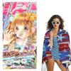 1pc Japanese Cute Anime Girl Magazine Print Microfiber Beach Towel Quick Dry Absorbent Sand Free for Beach Bathroom Accessories
