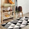 Living Room Rug Woolly Touch Triangle Pattern Black 80x150