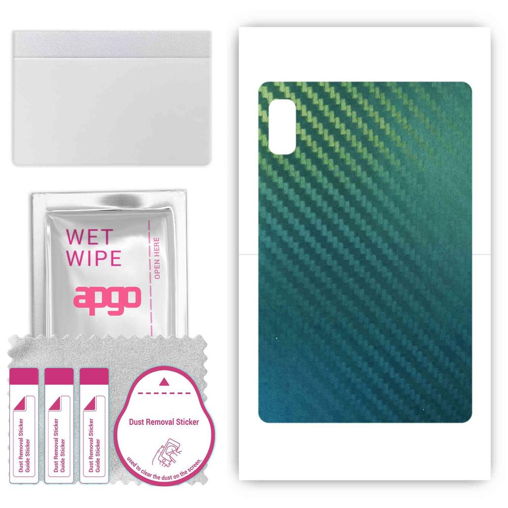 apgo Protective Skin Sticker for the back compatible with Lenovo Tab M9 WiFi, Wrap Film, Foil, Vinyl - Pattern Carbon Chameleon CAKA1