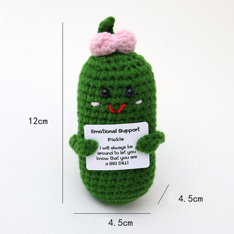 Mini Positive Potato Funny Avocado Duck Cute Knitted Crochet Doll with Card for Women Men Mom Dad Friend Birthday Cheer Up Gifts