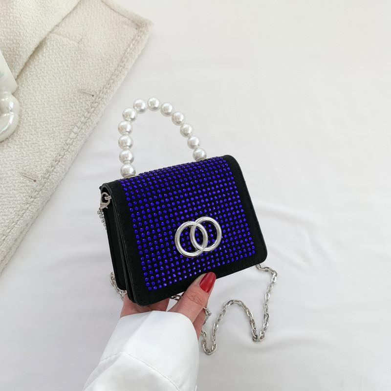 

Chic Small Square Handbag With Magnetic Closure Ideal For Everyday Use синій