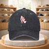 Praying Hands Cross Washed Denim Baseball Cap Adjustable Strap Vintage Streetwear Hat