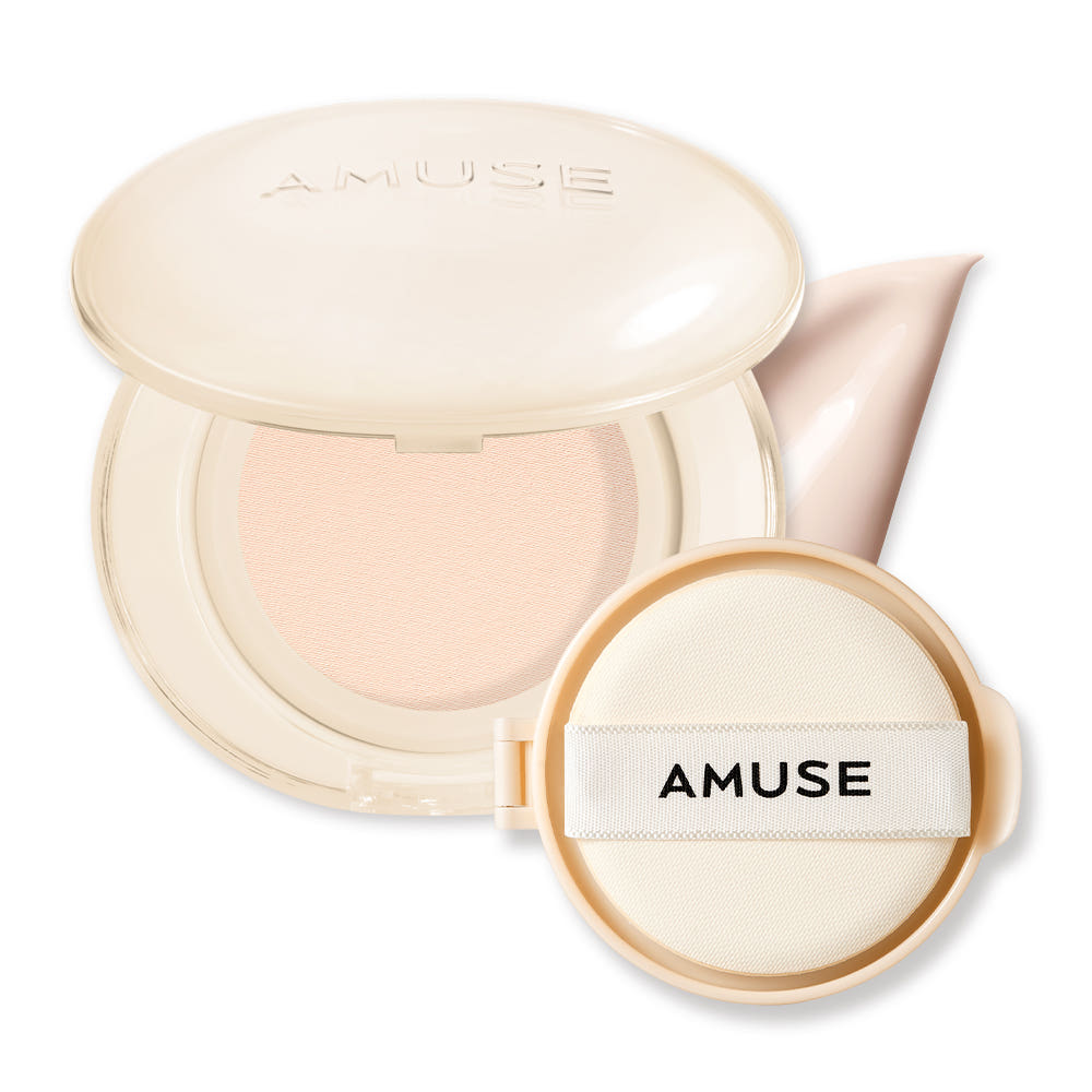 

AMUSE Dew Jelly Master Cushion Set 15g + 15g Refill – Glow Jelly Cushion Foundation 0.5 Fair