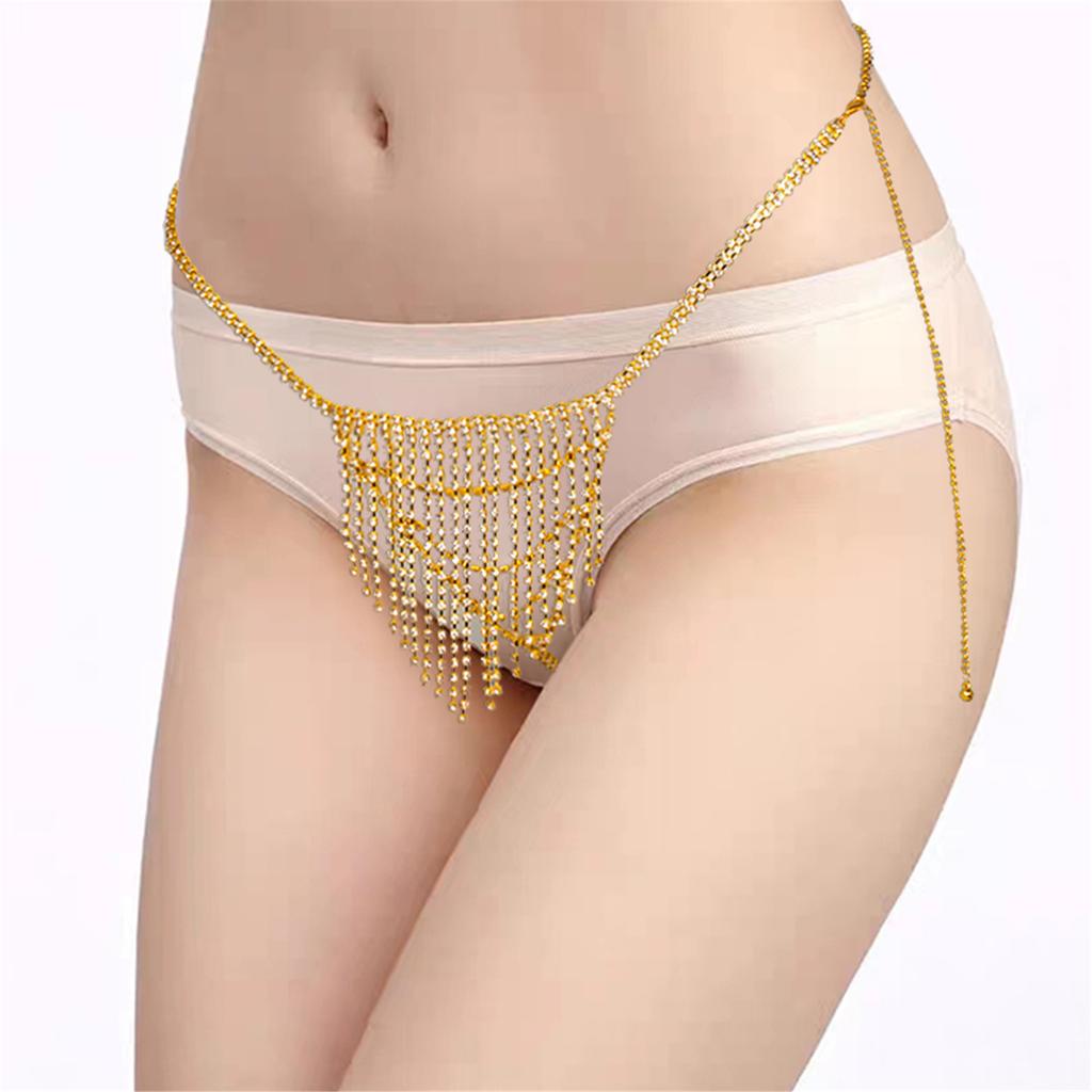 Fashionable Rhinestones Embellished Waist Chain Body Jewelry Accessory for Trendy Women Adjustable Body Jewelry
