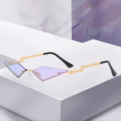 Unisex Uv400 Trending Narrow Eyewear Sunglasses Rimless Retro Shape True Film Sun Glasses Streetwear Accessories