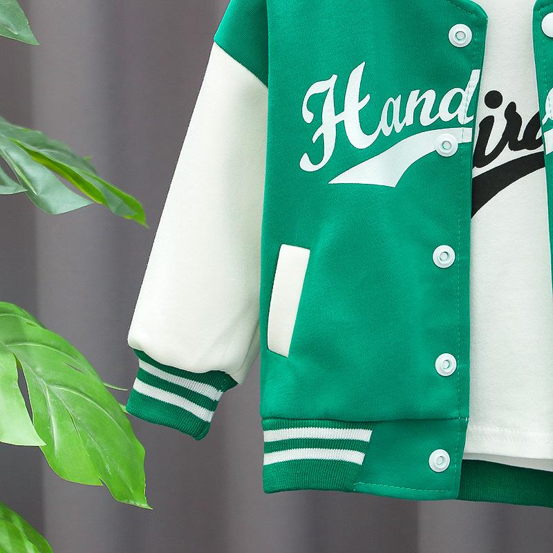 Toddler Boys' & Girls' Long-Sleeve Jacket Set - Fashionable Spring & Autumn Baseball Outfit.