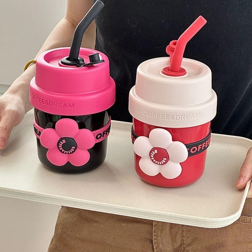Mini 400ML Water Bottle Stainless Steel Office Straw Water Cup Dopamine Cute Coffee Cup  Girls