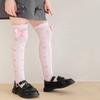 Girls Knee High Long Socks White Color Princess Love Bow Calf Socks Spring Summer Thin Mesh Breathable Kids Stockings 3-8Years