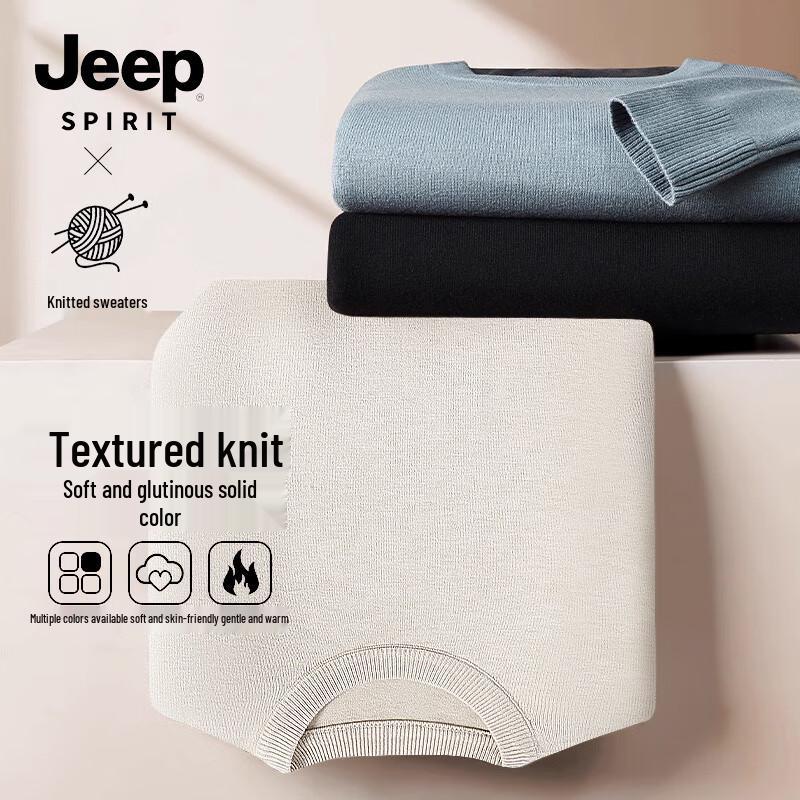 JEEP SPIRIT Мужской трикотажный свитер с круглым вырезом, тяжелый вес L