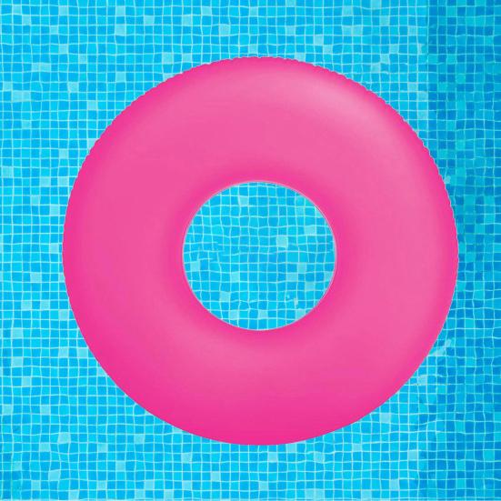 Swimming Ring Inflatable Leakproof Fluorescent Light Neon Light Portable Pool Swim Ring Summer Vacation Water Activities Pool Float