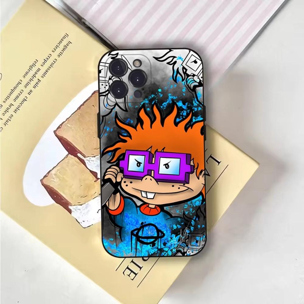 Rugrat Chuckie Angelica Phone Case For iPhone 16,15,14,13,12,11,Pro,X,XS,Max,XR,Plus,Mini Soft Black Cover