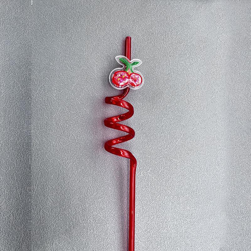 8/16-Pack Fruit-Shaped Straws: Reusable, Food-Grade Plastic Spiral Drinking Straws, Perfect For Birthday Party Decorations