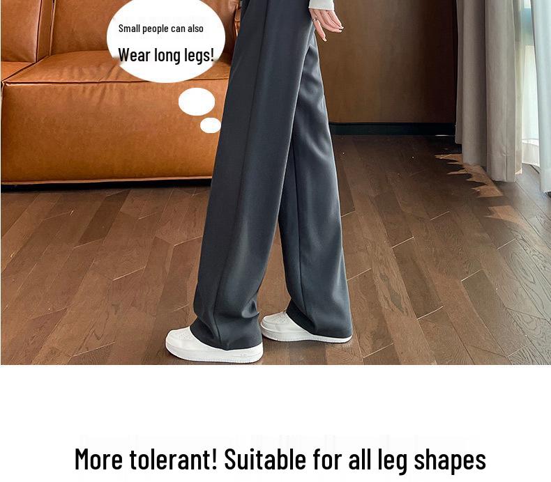 Women's 2024 Spring/Autumn Slimming Drape Pants - Narrow & Wide Leg, High-End Straight-Leg Suit Style