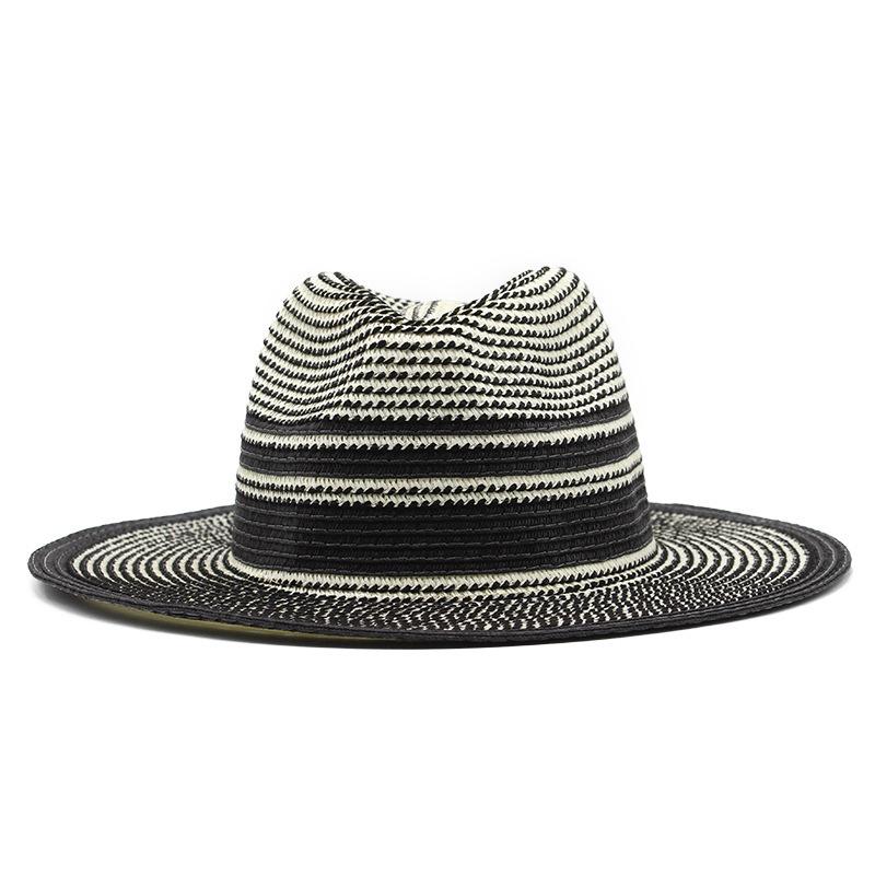 Large brimmed straw hat sunscreen temperament papyrus lafite beach hat sunshade hat lady summer sun panama hat jazz hat man