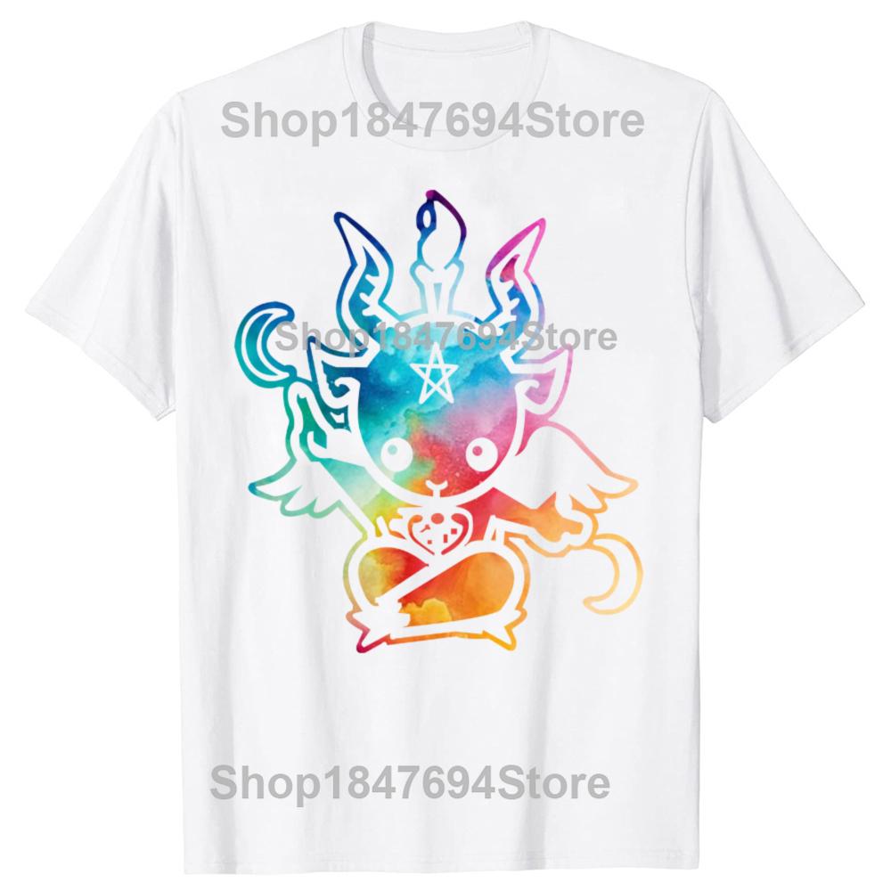 New Summer Style Satanic Goat Baphomet Cartoon T Shirt Men Cotton Short Sleeve Printed T-shirt Brand Tshirt Mens Clothing