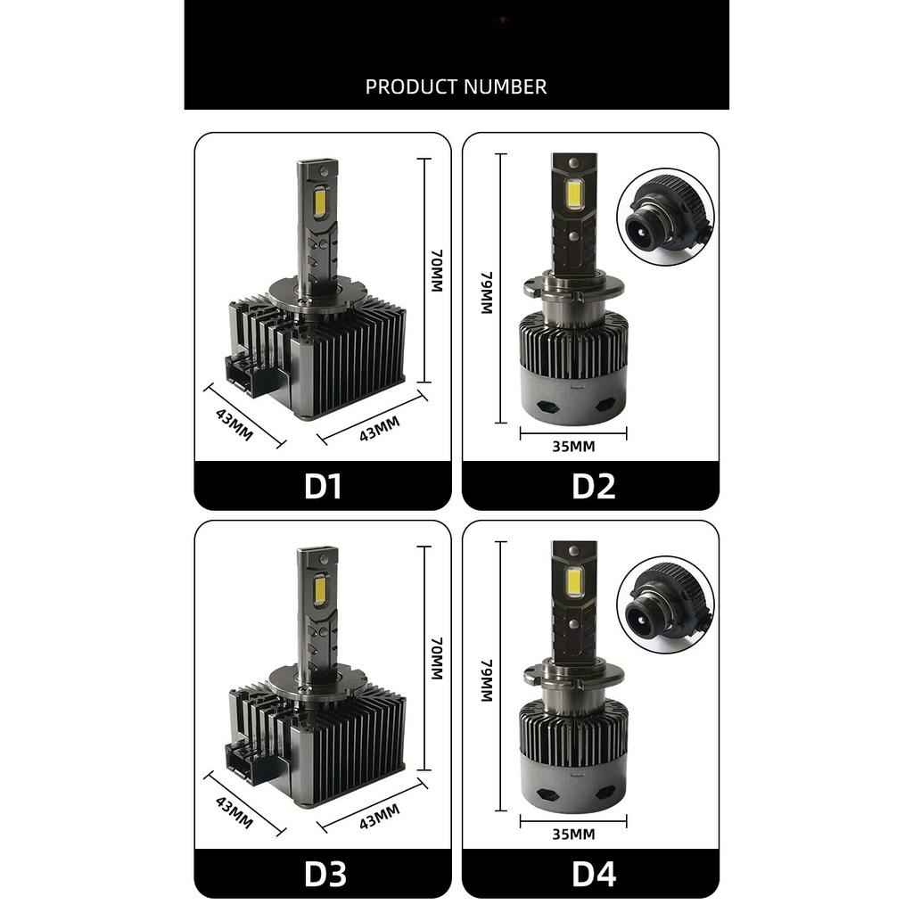 Car Led Headlight D Series Direct Plug-in Integrated D1S D2S D3S D4S D5S D8S Lens Dedicated