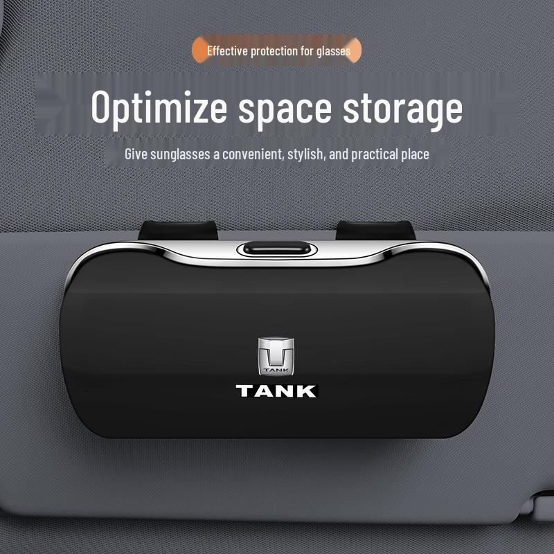 Tank Series 300-500 Glasses Case & 700 Sun Visor Clip - Car Interior Accessories