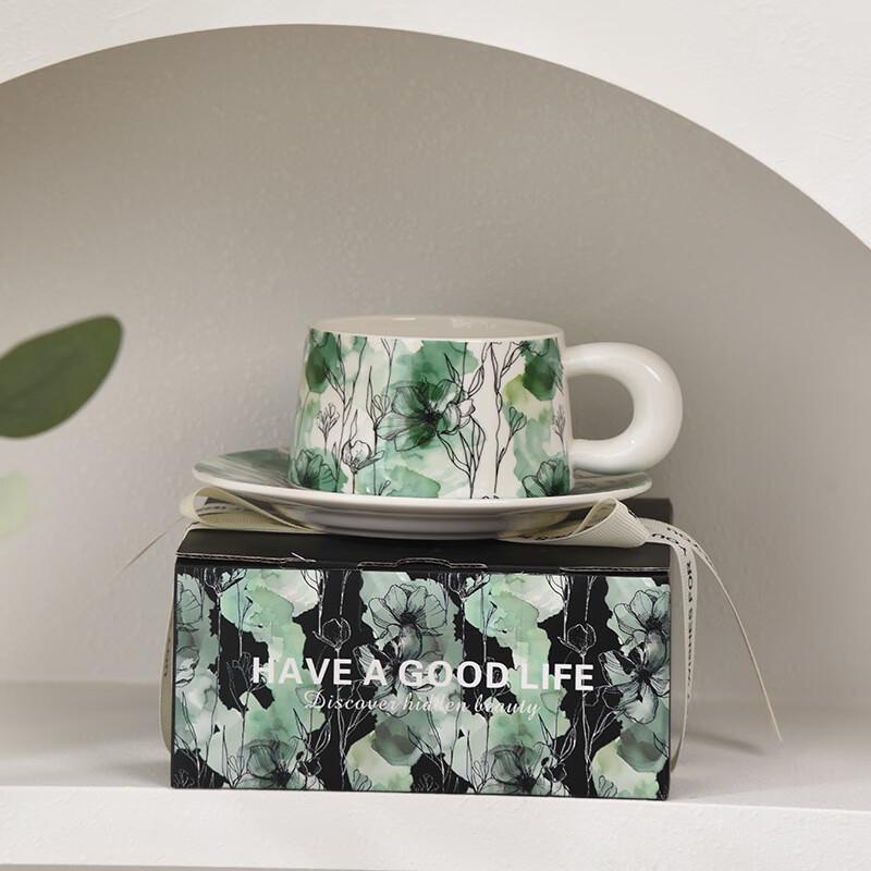 

Elegant Floral Ceramic European Coffee Cup Set