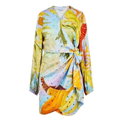 Never Fully Dressed Womens/Ladies Floral V Neck Long-Sleeved Wrap Dress