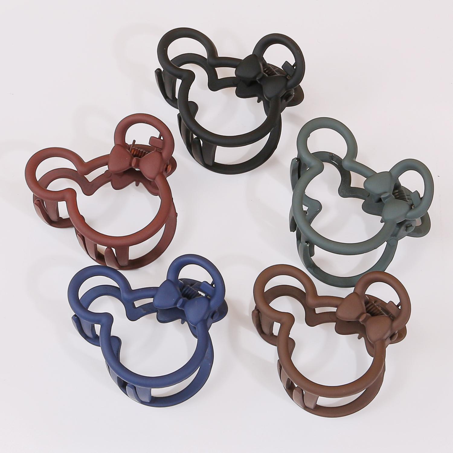 

5/10 шт. Модные матовые заколки-крабы для волос в виде медведя, пластиковые зажимы, заколки-автоматы, мультяшные заколки-крабы для волос, аксессуары для волос для женщин, девочек