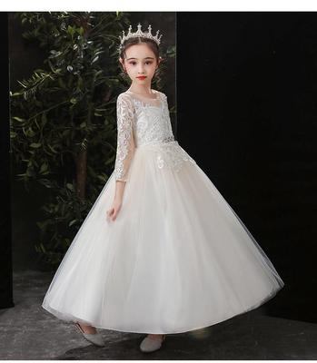 2022 New Girls' Long-Sleeved Princess Puffy Dress