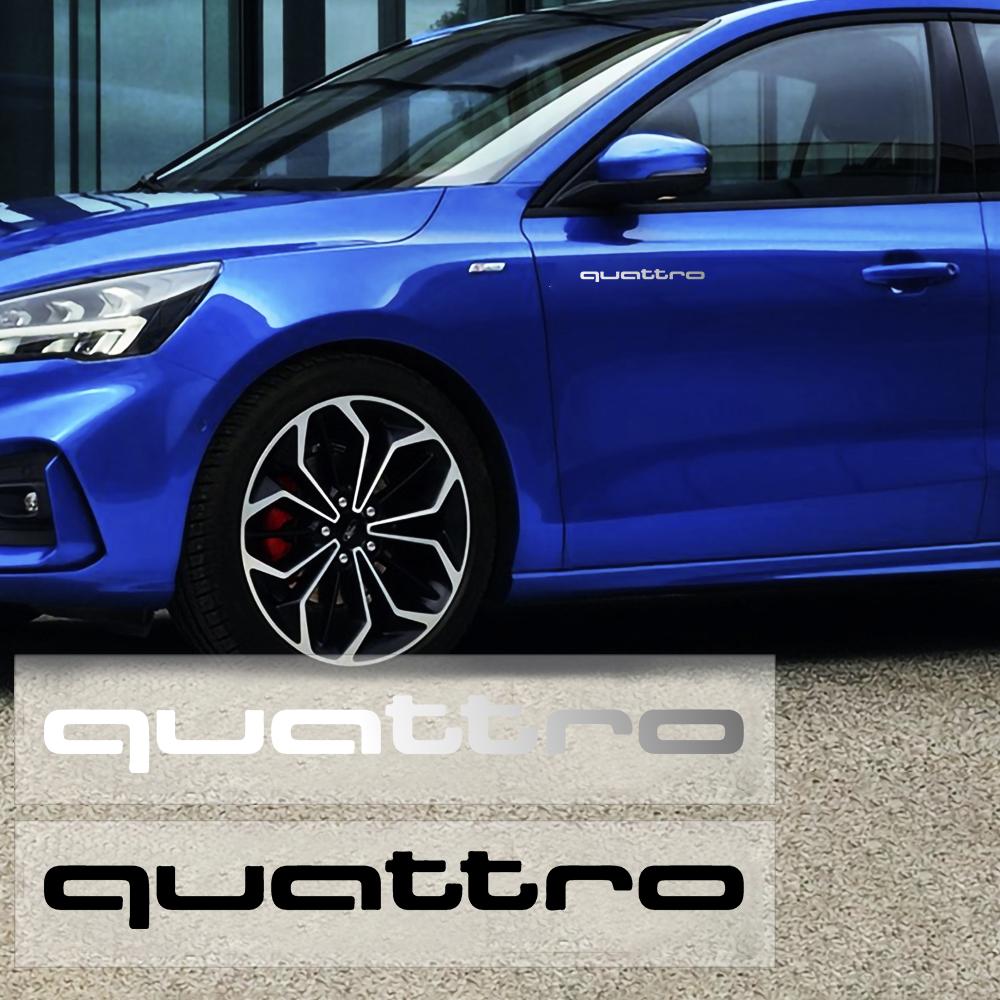 2PCS Car Body Trunk Window Logo Sticker Decor Accessories Auto Styling For 6w Sline RS Quattro A4 A5 A6 TT A8 Q5 Q6 Q7 Q8 S A7w6