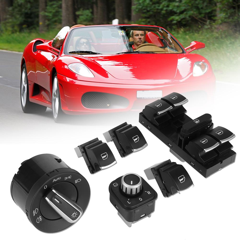 6Pcs Car Hdlight Rrview Mirror Power     Button Control for