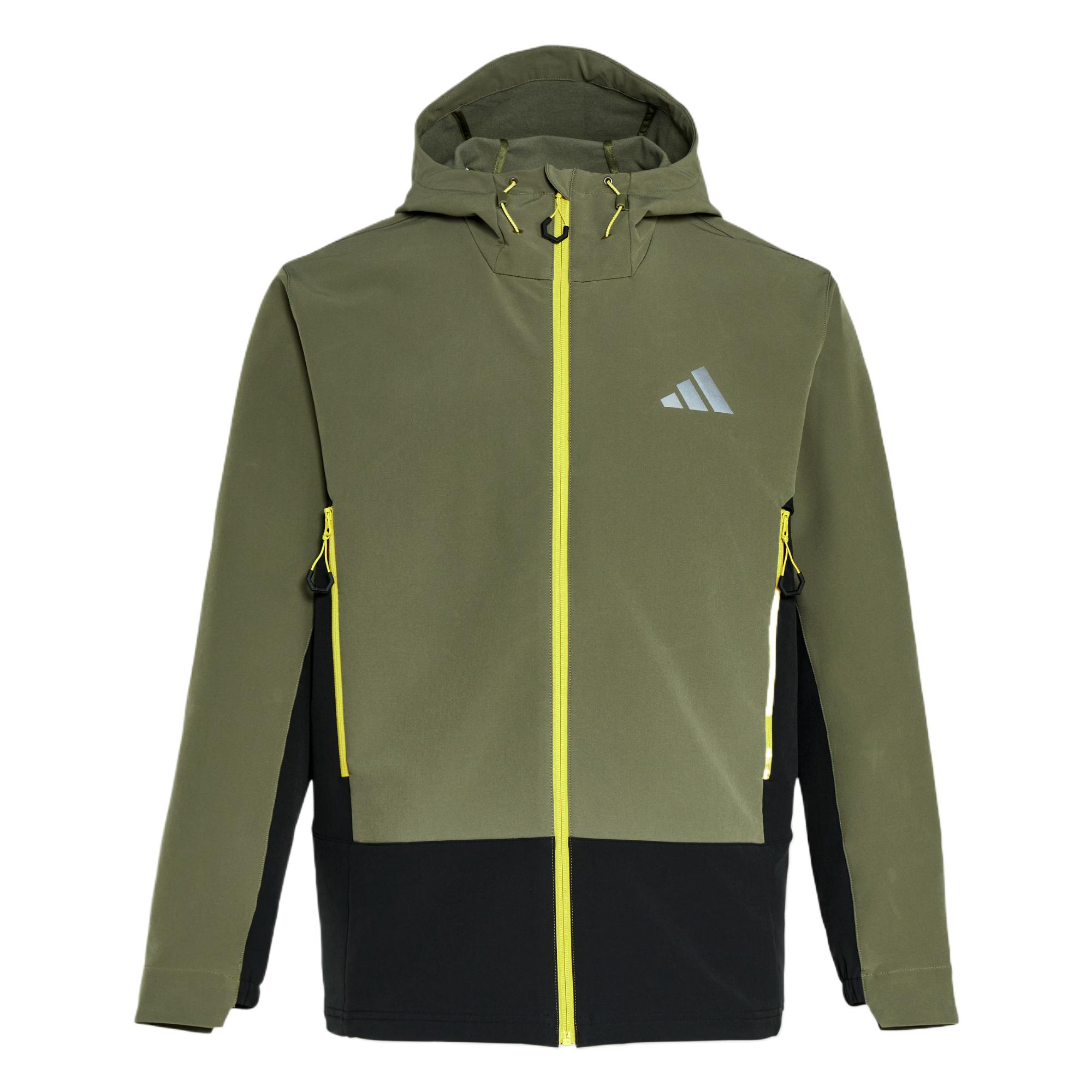 Adidas CLIMAWARM Jackets Men s Strata Olive Green/Black Hooded Moderate Soft Shell KQ5550 S