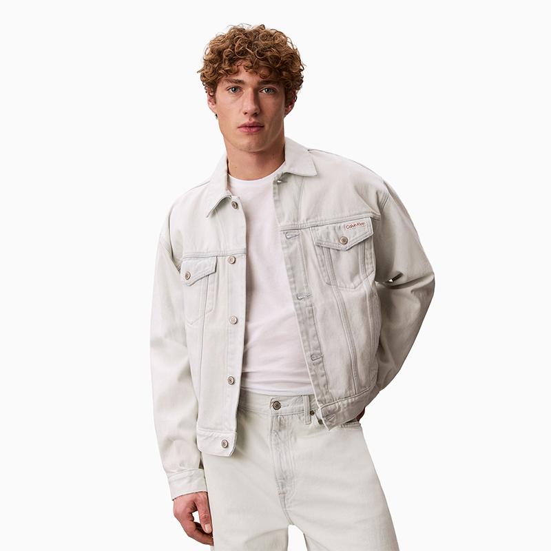 

Calvin Klein Classic Minimalist Logo Cotton Light Color Polo Denim Jacket Men jackets 4RF722G XS