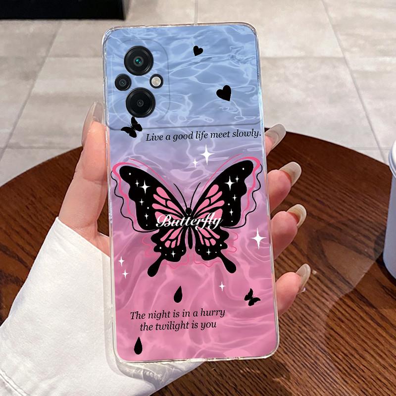For Poco M5 Case Aesthetic Luxury Fashion Cute Cat Soft Silicone TPU Back Cover for Xiaomi Poco M5 4G Transparent Phone Case