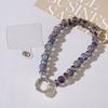 Detachable Crystal Bead Pendant Transparent Phone Lanyard Crystal Bead Keychain  for Women Girls