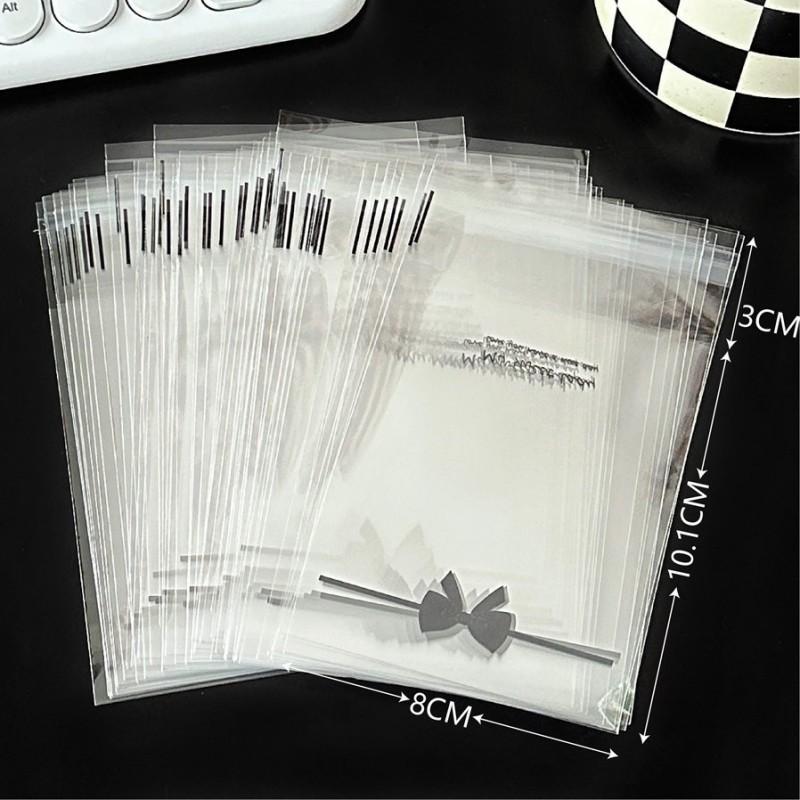 50Pcs Opp Plastic Bag Self Adhesive Transparent Plastic Bags Beads Jewelry Storage Packaging Gift Bag Small Card Holder
