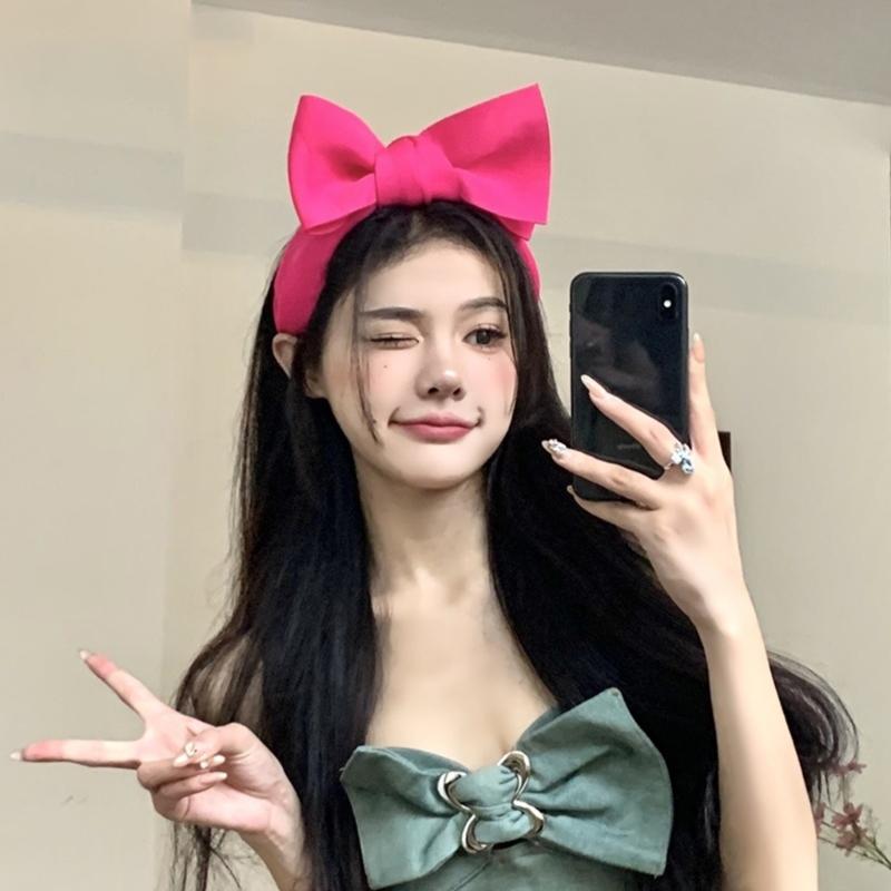 Rosa Schleife Breite Stirnbänder Lieblicher Prinzessinnen Kopfschmuck Gepolsterte Haarbänder Accessoires Frühlings-Haarbänder Geburtstagsfeier