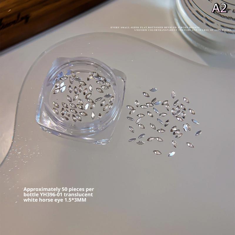 Mixed Zircon Nail Rhinestones Shiny Nail Diamond Flat Nail Gems Glass Stones Nails Decoration Nail Charm Diy Manicure Art