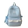 Zaino con Ricamo a Fiocco Pizzo di Nylon Borsa Scolastica per Studenti