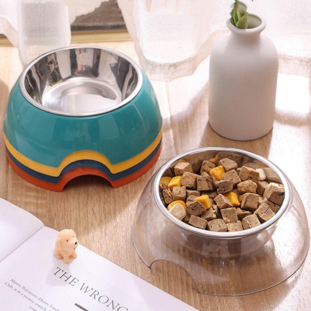 Tigela para Animais de Estimação 2 em 1 com Tigela de Aço Inoxidável para Cães Nova Tigela para Gatos Suprimentos para Animais de Estimação
