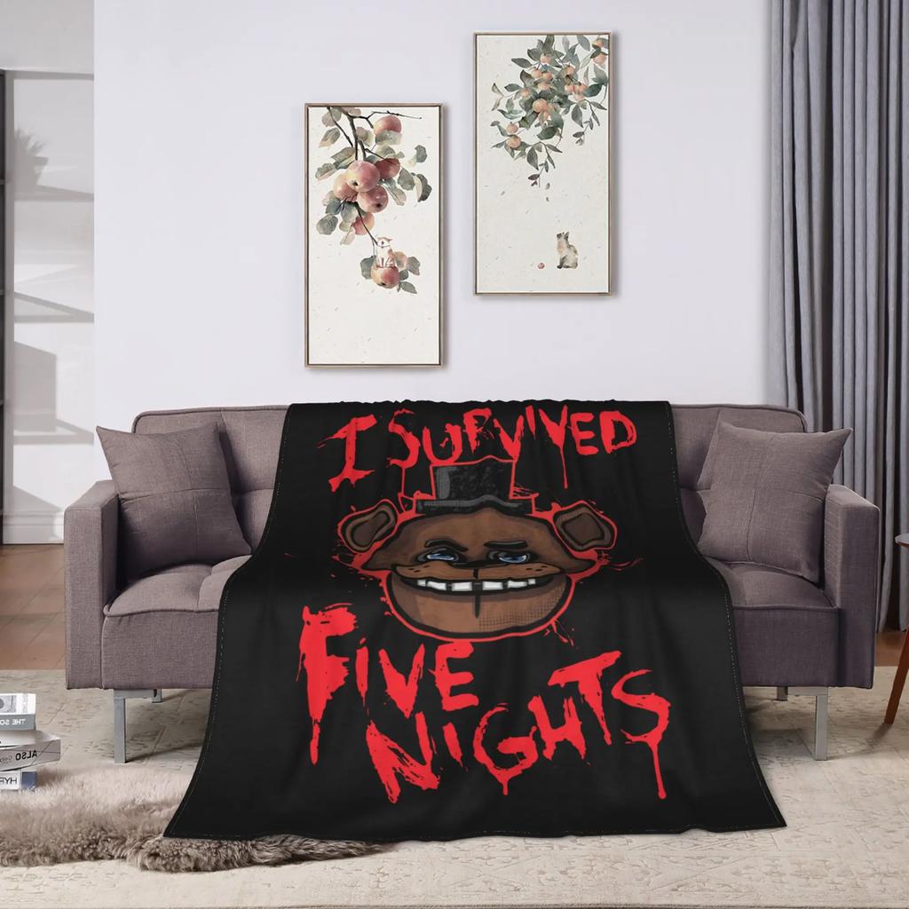 Freddys Springtrap Fleecedecke Winter Warm Atmungsaktiv Überwurf für Zuhause Schlafzimmer Bettüberwurf FNAF Spiel Fan Geschenk