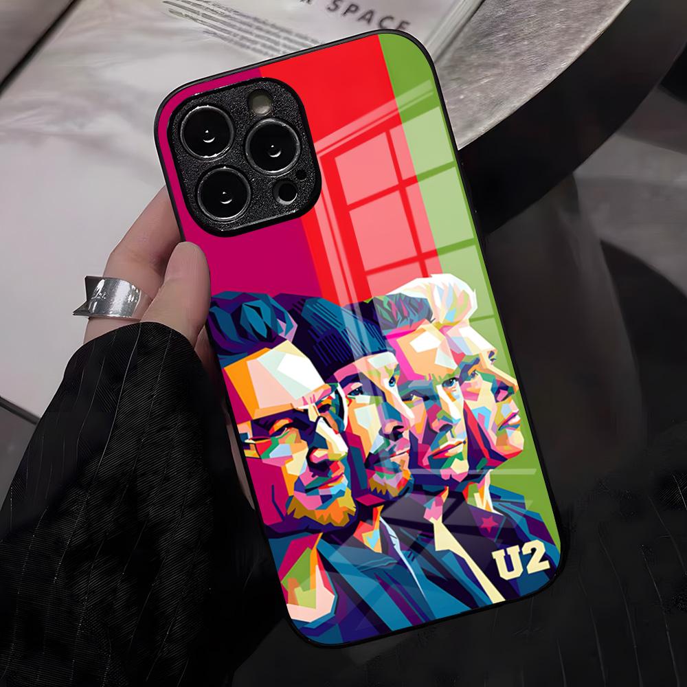 U2 Band Phone Case For IPhone 17 Pro Max 16 15 14 Pro Max 13 11 X Xs Xr 8 7Plus Glass Cover