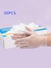 50pcs Disposable Gloves, Thickened Transparent Film Gloves, Household Hand Film, Hand Care Tools