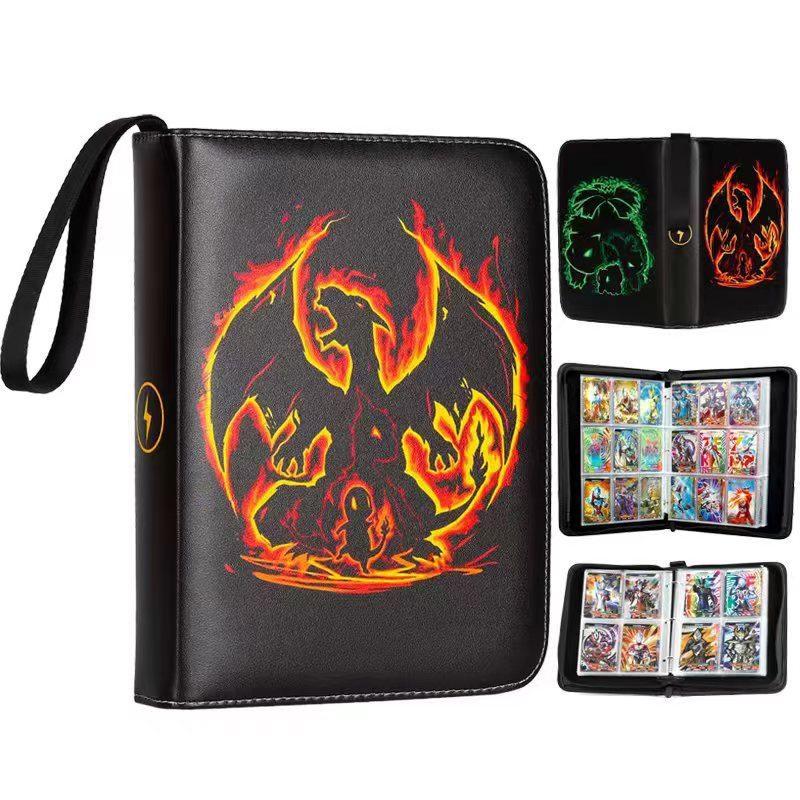 Pokémon Cartoon PU Game Card Collection Book with 4-Grid and 9-Grid Layouts