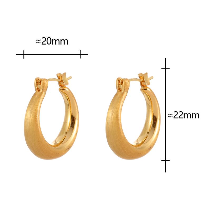 PONYKISS Sterlingsilber 18 Karat Gold Matt Minimalistisch Runde Creolen für Damen Vintage Feine Geometrische Accessoires