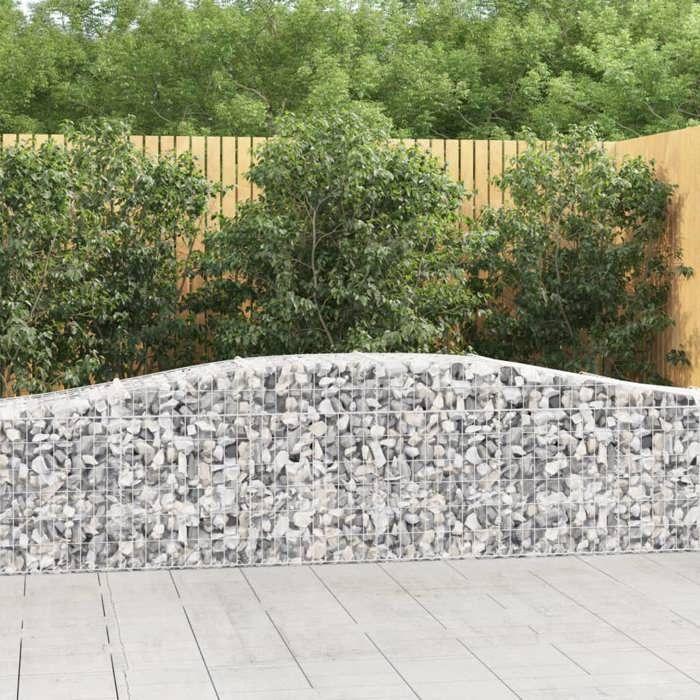 VidaXL 3x Paniers à Gabions Arqués Cages à Gabions Arquées Murs de Gabion Barrières de Jardin Terrasse Extérieur 3145931