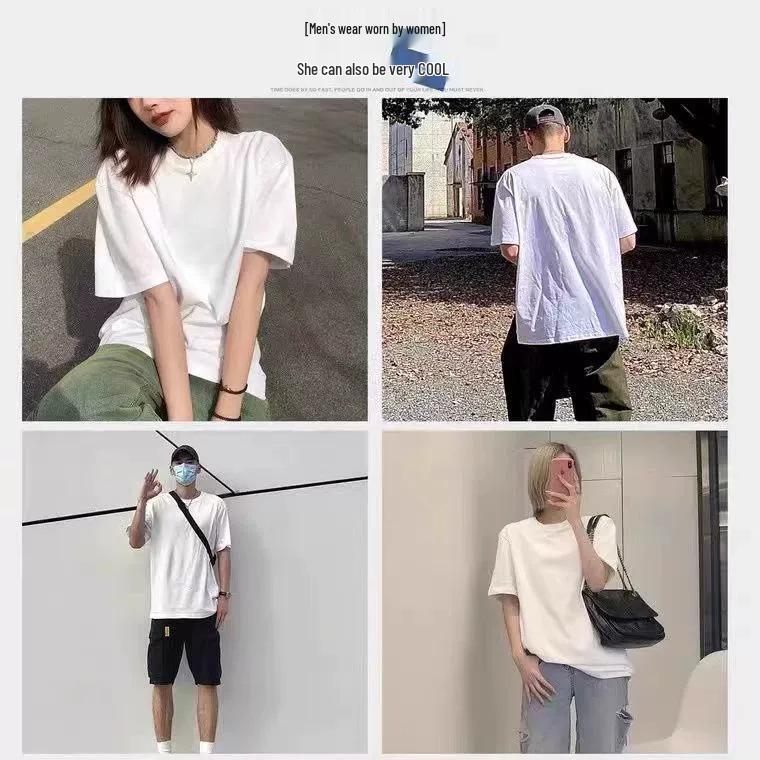 500g Combed Cotton Unisex Solid Color Short Sleeve T-Shirt