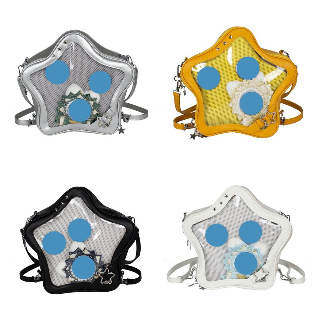 Sternförmige Ita-Tasche Mehrzweck-Rucksack Umhängetasche Schultertaschen für Anime-Ausstellung PU-Leder Tagesrucksack Satchels